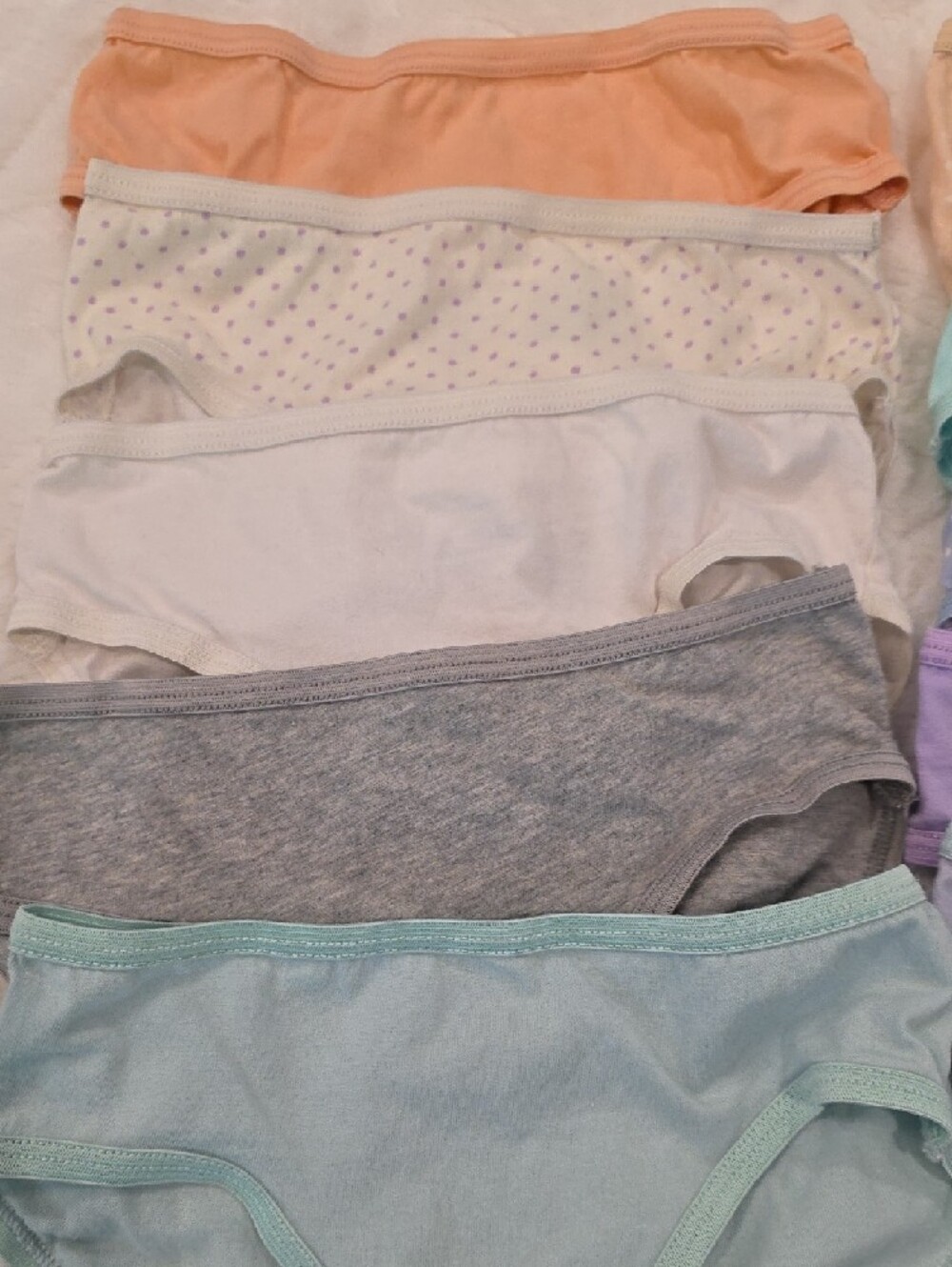 Cat & Jack Girls Multicolor Cotton Briefs - Peach, Mint, Lavender, Gray, White - Picture 3 of 4